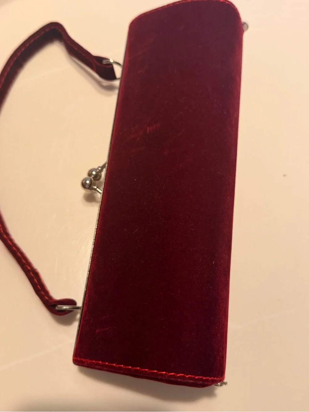 Velvet Evening Clutch Wristlet in Deep Burgundy